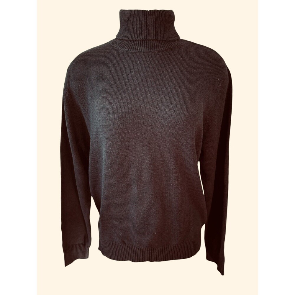 Sonoma Life & Style Wm X-L Black Cotton/Blend Knit Pullover Turtleneck NEW W/Tag